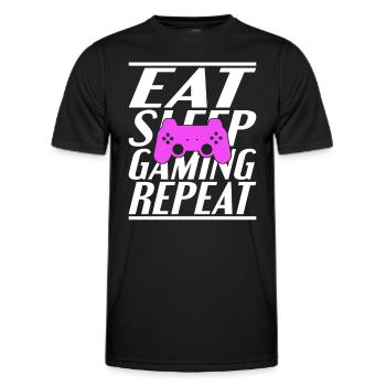 Eating Sleeping Gambling - Men's Functional T-Shirt - black - Front - AI Model Male 178 dark (178cm)