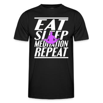 Essen Schlafen Meditieren - Männer Funktions-T-Shirt - Schwarz - Vorne - AI Model Male 178 dark (178cm)