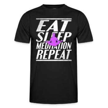 Essen Schlafen Meditieren - Männer Funktions-T-Shirt - Schwarz - Vorne - AI Model Male 178 dark (178cm)