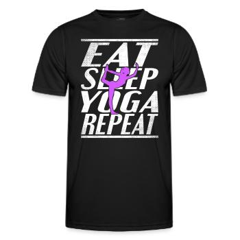 Alimentation Sommeil Yoga - T-shirt sport Homme - noir - Devant - AI Model Male 178 dark (178cm)