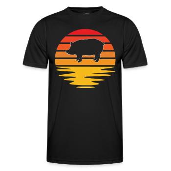 Pork Retro - Men's Functional T-Shirt - black - Front - AI Model Male 178 dark (178cm)