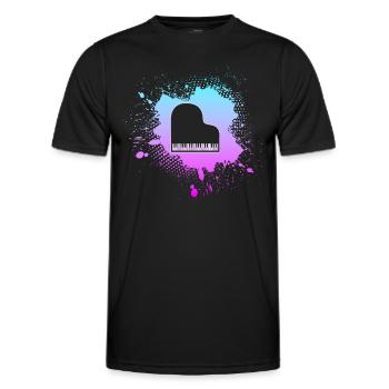 Klavier - Männer Funktions-T-Shirt - Schwarz - Vorne - AI Model Male 178 dark (178cm)