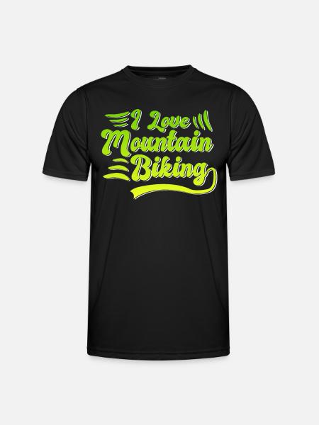 I love mountain biking - Men's Functional T-Shirt - black