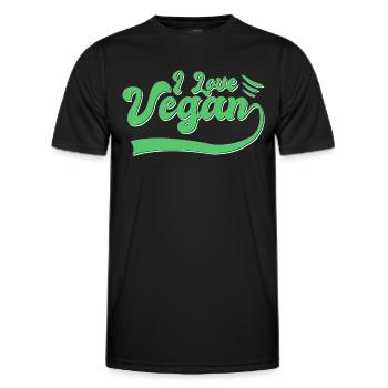 Vegan - Männer Funktions-T-Shirt - Schwarz - Vorne - AI Model Male 178 dark (178cm)