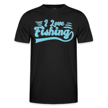 I love fishing - Men's Functional T-Shirt - black - Front - AI Model Male 178 dark (178cm)