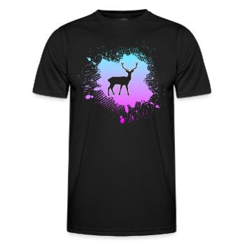 Cerf - T-shirt sport Homme - noir - Devant - AI Model Male 178 dark (178cm)
