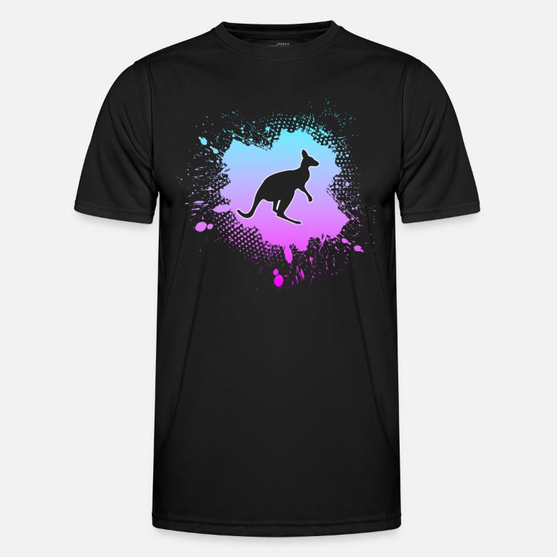 Känguru - Männer Funktions-T-Shirt - Schwarz