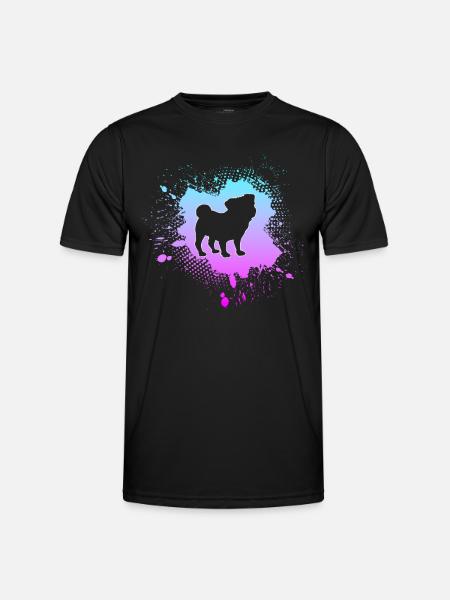 Mops - Männer Funktions-T-Shirt - Schwarz