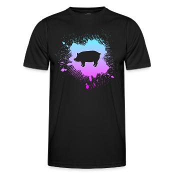 Schwein - Männer Funktions-T-Shirt - Schwarz - Vorne - AI Model Male 178 dark (178cm)