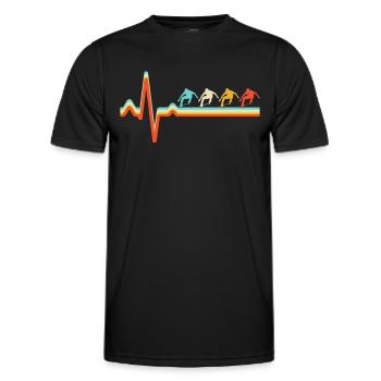 skaten Retro Herzschlag - Männer Funktions-T-Shirt - Schwarz - Vorne - AI Model Male 178 dark (178cm)