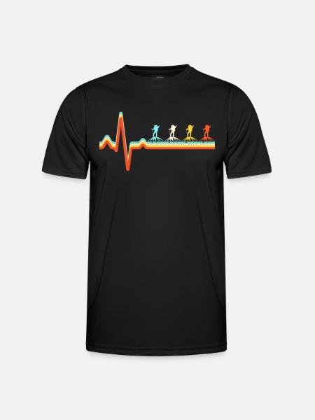 Mountaineering Retro Heartbeat - Men's Functional T-Shirt - black