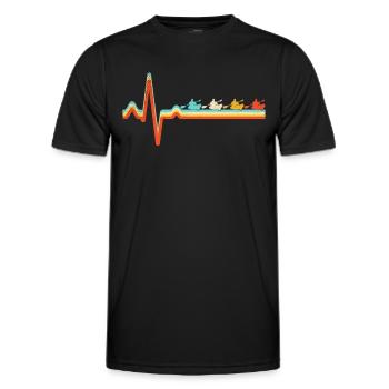 Kanusport Retro Herzschlag - Männer Funktions-T-Shirt - Schwarz - Vorne - AI Model Male 178 dark (178cm)