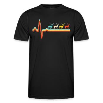 Deer Retro Heartbeat - T-shirt sport Homme - noir - Devant - AI Model Male 178 dark (178cm)