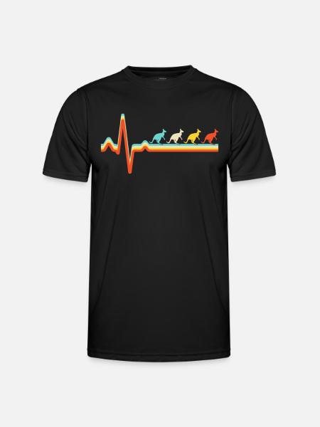 Kangaroo Retro Heartbeat - Men's Functional T-Shirt - black