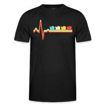 Snail Retro Heartbeat - T-shirt sport Homme - noir - Devant - AI Model Male 178 dark (178cm)