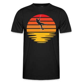 Klettern Retro - Männer Funktions-T-Shirt - Schwarz - Vorne - AI Model Male 178 dark (178cm)