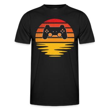 Gaming Retro - Men's Functional T-Shirt - black - Front - AI Model Male 178 dark (178cm)