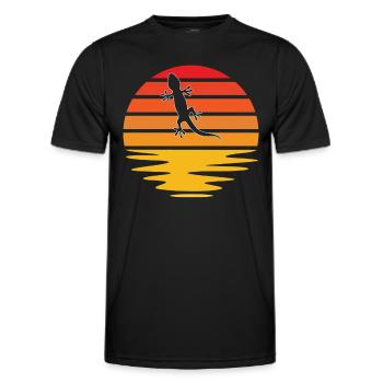 Eidechse Retro - Männer Funktions-T-Shirt - Schwarz - Vorne - AI Model Male 178 dark (178cm)