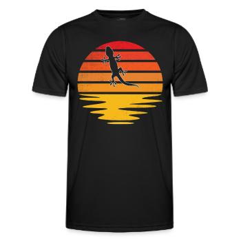 Eidechse Retro - Männer Funktions-T-Shirt - Schwarz - Vorne - AI Model Male 178 dark (178cm)