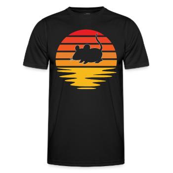 Maus Retro - Männer Funktions-T-Shirt - Schwarz - Vorne - AI Model Male 178 dark (178cm)