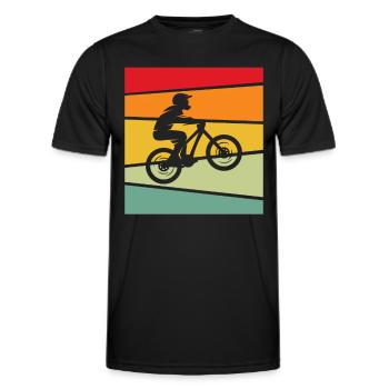 Vélo de montagne Rétro - T-shirt sport Homme - noir - Devant - AI Model Male 178 dark (178cm)
