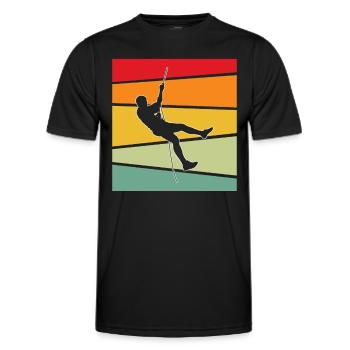 Klettern Retro - Männer Funktions-T-Shirt - Schwarz - Vorne - AI Model Male 178 dark (178cm)