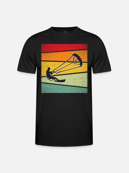 Kite Surf Rétro - T-shirt sport Homme - noir