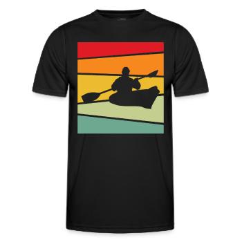 Kanusport Retro - Männer Funktions-T-Shirt - Schwarz - Vorne - AI Model Male 178 dark (178cm)