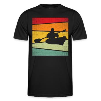 Kanusport Retro - Männer Funktions-T-Shirt - Schwarz - Vorne - AI Model Male 178 dark (178cm)