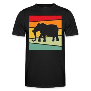 Elefant Retro - Männer Funktions-T-Shirt - Schwarz - Vorne - AI Model Male 178 dark (178cm)