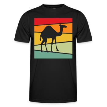 Dromedar Retro - Männer Funktions-T-Shirt - Schwarz - Vorne - AI Model Male 178 dark (178cm)