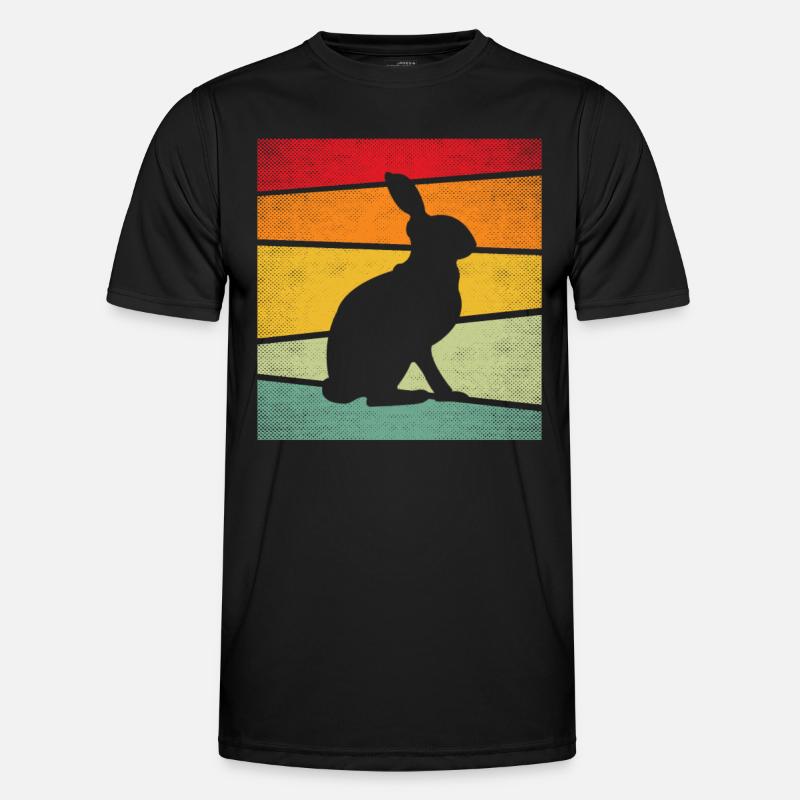 Hase Retro Männer Funktions-T-Shirt