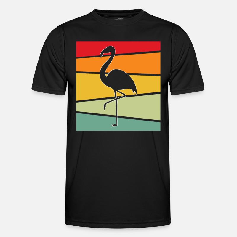Flamingo Retro - Männer Funktions-T-Shirt - Schwarz