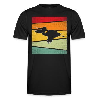 Pelikan Rétro - T-shirt sport Homme - noir - Devant - AI Model Male 178 dark (178cm)