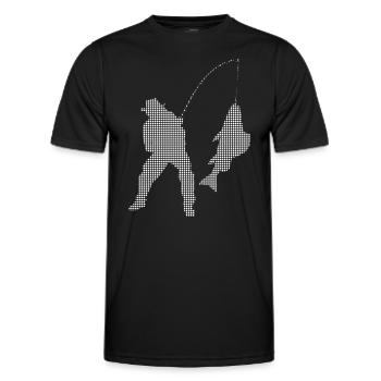 Angling - Men's Functional T-Shirt - black - Front - AI Model Male 178 dark (178cm)