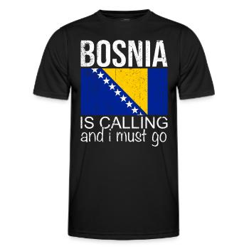 Bosnie Dicton - T-shirt sport Homme - noir - Devant - AI Model Male 178 dark (178cm)