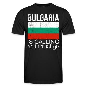Bulgarie - T-shirt sport Homme - noir - Devant - AI Model Male 178 dark (178cm)