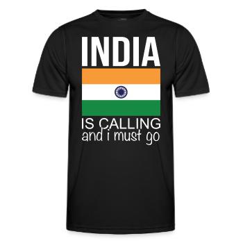 India Quote - Men's Functional T-Shirt - black - Front - AI Model Male 178 dark (178cm)