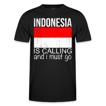 Indonesia quote - Men's Functional T-Shirt - black - Front - AI Model Male 178 dark (178cm)