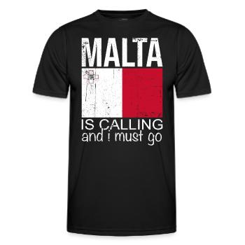Malta Saying - Men's Functional T-Shirt - black - Front - AI Model Male 178 dark (178cm)