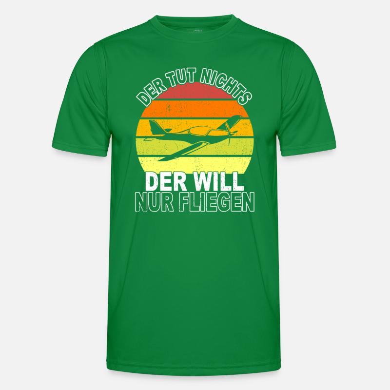 Flugzeug Spruch Männer Funktions-T-Shirt