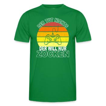 Zocken Spruch - Männer Funktions-T-Shirt - Kelly Green - Vorne - AI Model Male 178 dark (178cm)