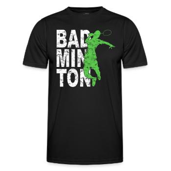Badminton - Männer Funktions-T-Shirt - Schwarz - Vorne - AI Model Male 178 dark (178cm)