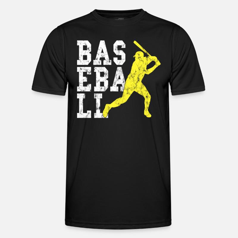 Baseball - Männer Funktions-T-Shirt - Schwarz