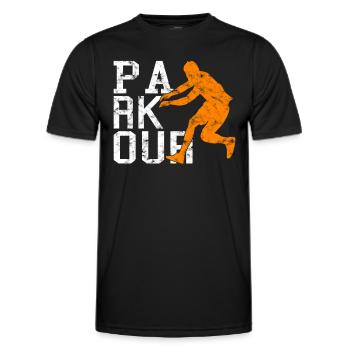 Parkour - Men's Functional T-Shirt - black - Front - AI Model Male 178 dark (178cm)