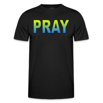 Ukraine pray - Männer Funktions-T-Shirt - Schwarz - Vorne - AI Model Male 178 dark (178cm)