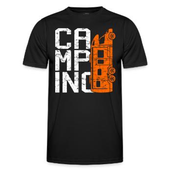 camping - Men's Functional T-Shirt - black - Front - AI Model Male 178 dark (178cm)