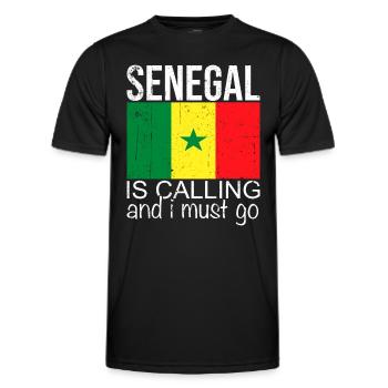 Sénégal - T-shirt sport Homme - noir - Devant - AI Model Male 178 dark (178cm)
