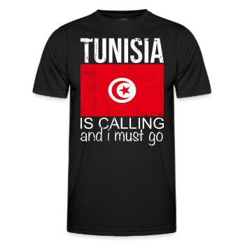 Tunisie - T-shirt sport Homme - noir - Devant - AI Model Male 178 dark (178cm)