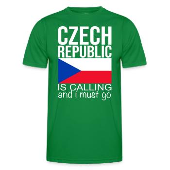 Tchéquie - T-shirt sport Homme - vert - Devant - AI Model Male 178 dark (178cm)